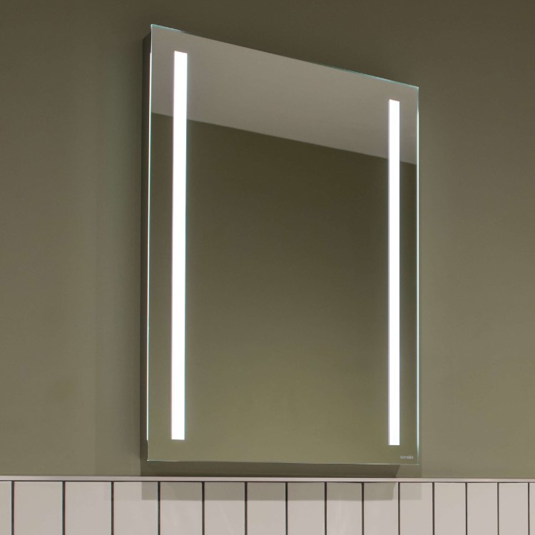 GRADE A1 - Sensio Lumino Evo+ Rectangular Bathroom Mirror with Battery Operated Lights - 500 x 700mm