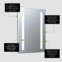 GRADE A1 - Sensio Lumino Evo+ Rectangular Bathroom Mirror with Battery Operated Lights - 500 x 700mm