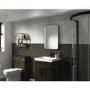 ONLY OPENED - Rectangular Black LED Bathroom Mirror with Demister 700 x 500mm -  Sensio Aspect