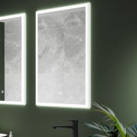 GRADE A1 - Single Door Sensio Eclipse Recessed Mirrored Bathroom Cabinet with Lights & Shaver Socket 700 x 500mm