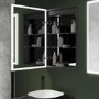 GRADE A1 - Single Door Sensio Eclipse Recessed Mirrored Bathroom Cabinet with Lights & Shaver Socket 700 x 500mm