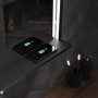 GRADE A1 - Rectangular Black LED Bathroom Mirror with Shelf and Charger 800 x 600mm -  Sensio Element