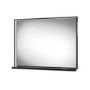 GRADE A1 - Rectangular Black LED Bathroom Mirror with Shelf and Charger 800 x 600mm -  Sensio Element
