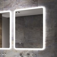 GRADE A1 - Rectangular LED Bathroom Mirror Ultra Slim 700 x 500mm - Sensio Libra