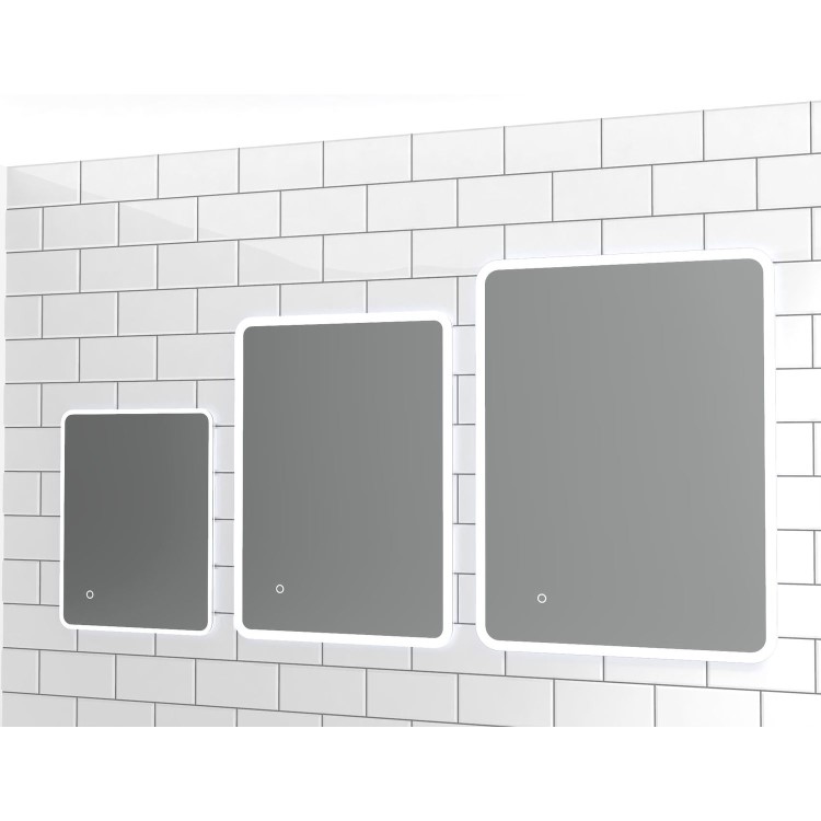 GRADE A1 - Rectangular LED Bathroom Mirror Ultra Slim 700 x 500mm - Sensio Libra