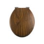 GRADE A1 - Soft Close Toilet Seat in Mahogany with Chrome Hinges