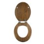 GRADE A1 - Soft Close Toilet Seat in Mahogany with Chrome Hinges
