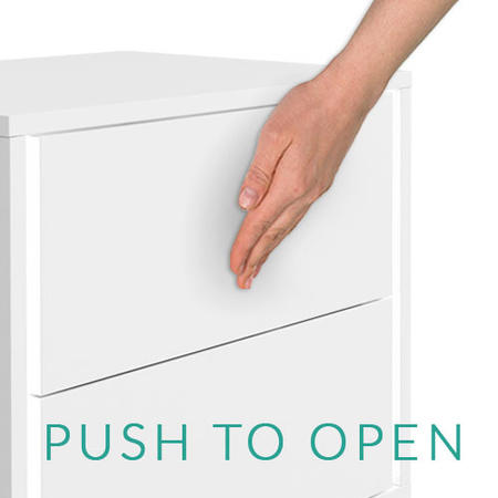 Selena White High Gloss Bedside Table with LED Light