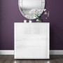 Selena White High Gloss Chest of Drawers With LED Light
