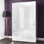 Selena White High Gloss 2 Door Wardrobe With LED Light 