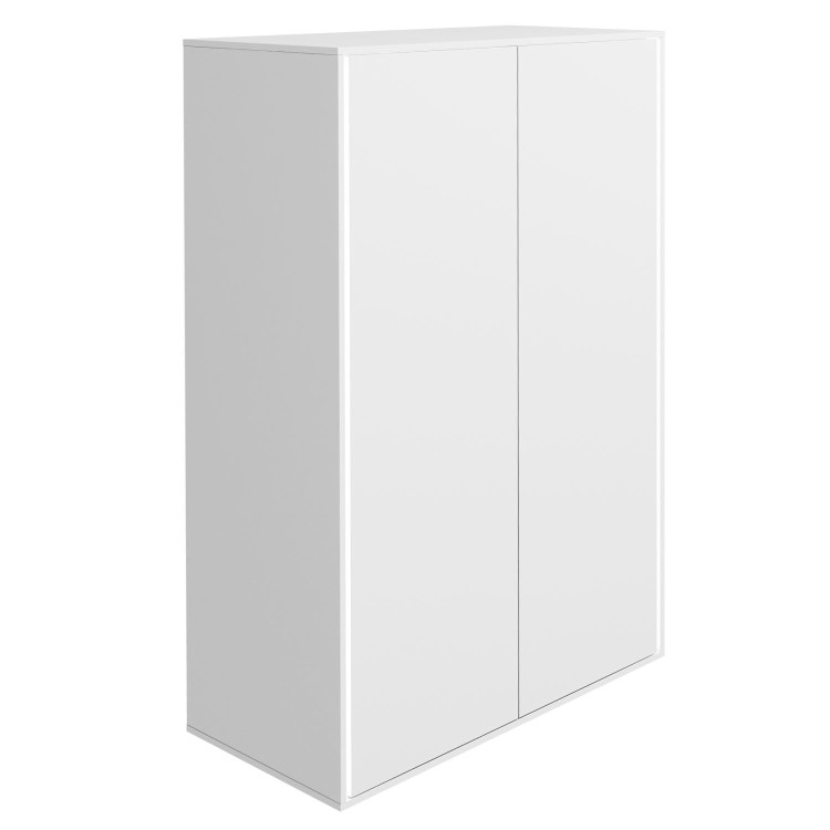 Selena White High Gloss 2 Door Wardrobe With LED Light 