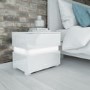 Sense White High Gloss Bedside Table with LED Light