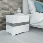 Sense White High Gloss Bedside Table with LED Light