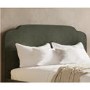 Green Chenille Double Ottoman Bed with Scalloped Headboard - Siena