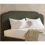 Green Chenille King Size Ottoman Bed with Scalloped Headboard - Siena