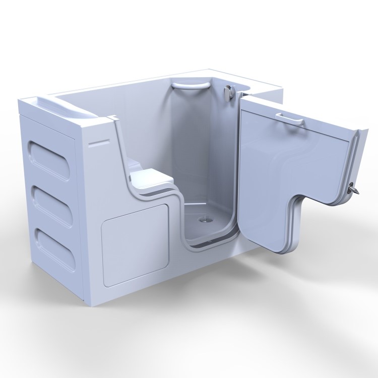 GRADE A1 - Right Hand Walk In Bath with Panels and Seat 1300 x 600mm - Serenity