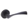 Internal Matt Black Bathroom Lever Door Handle with Lock, Latch and Hinges Pack - 75mm Latch - Sesia - XL Joinery