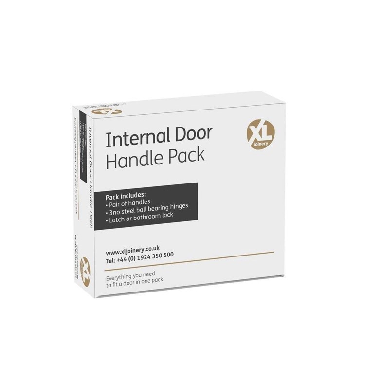 Internal Matt Black Lever Fire Door Handle with Latch and Hinges Pack - 65mm Latch - Sesia - XL Joinery