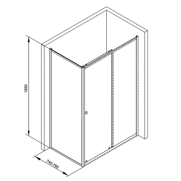 GRADE A1 - Shower Side Panel - 760 x 1850mm