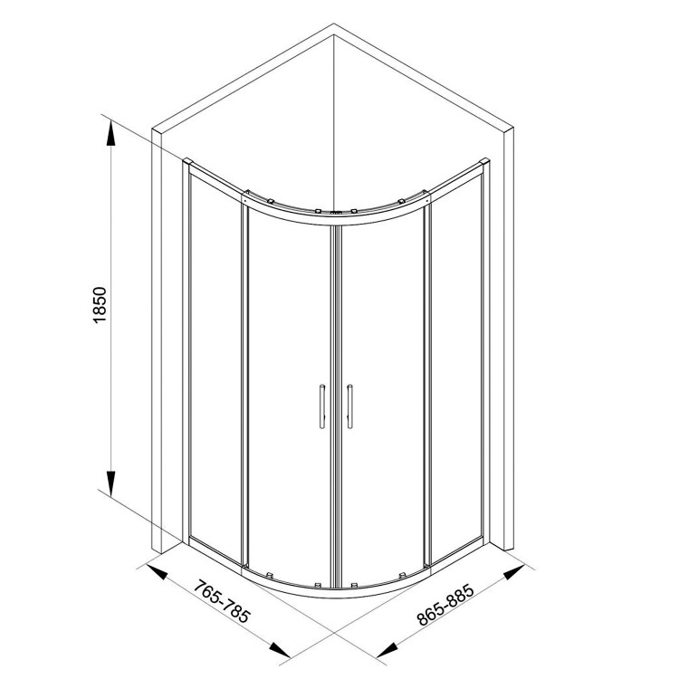 GRADE A1 - 800 x 900 Offset Quadrant Sliding Shower Enclosure - 6mm Easy Clean Glass -Taylor & Moore