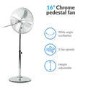 Refurbished electriQ 16 InchChrome Pedestal Fan with Adjustable Stand and Oscillation Function