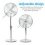 Refurbished electriQ 16 InchChrome Pedestal Fan with Adjustable Stand and Oscillation Function