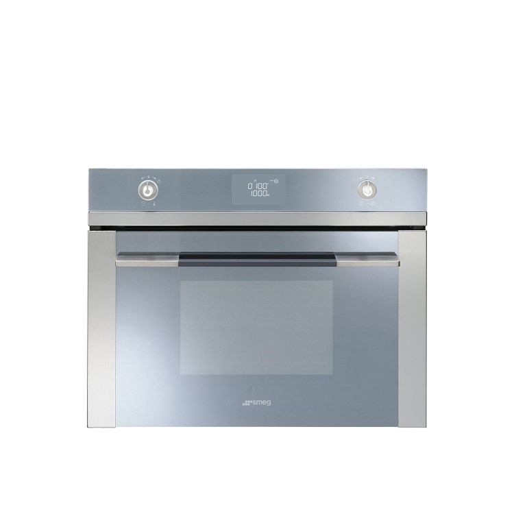Smeg SF4120MC Linea 45cm Height Compact Combination Multifunction Microwave Oven Stainless Steel