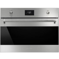 Smeg SF4309MX 45cm Height Classic Dark Glass Compact 40L Microwave with Grill Stainless Steel