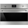 Smeg SF4309MX 45cm Height Classic Dark Glass Compact 40L Microwave with Grill Stainless Steel