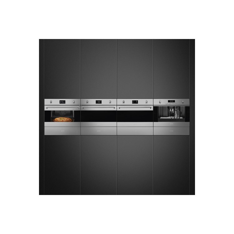 Refurbished Smeg Classic SF4390MCX 40L 1000W Compact Integrated Combination Microwave Oven Stainless Steel