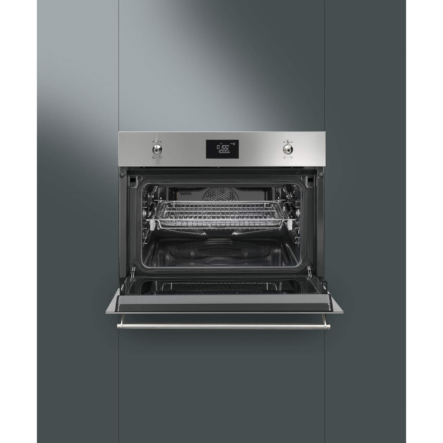 Microwave with built in toaster oven top