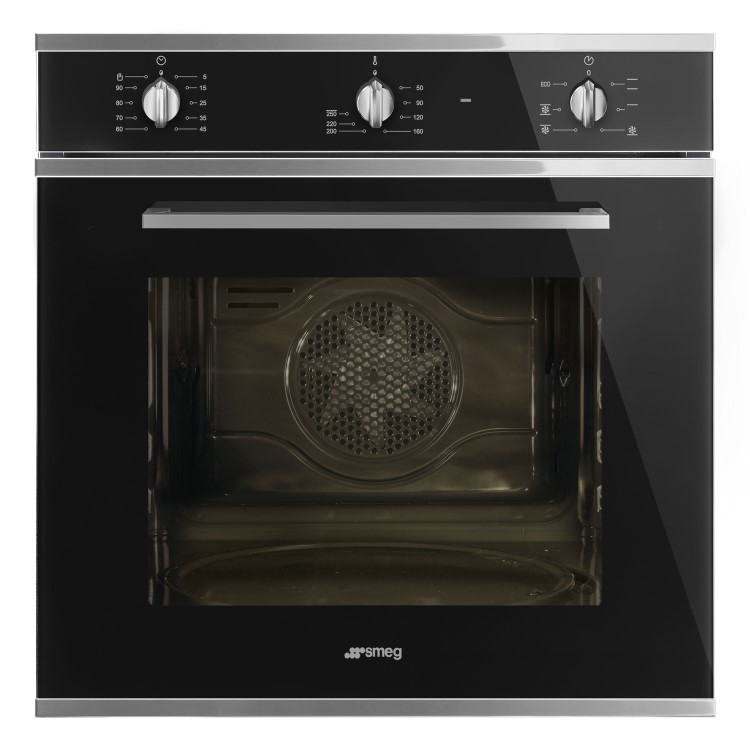 Refurbished Smeg Cucina SF64M3VN Multifuction 60cm Single Built In Electric Oven Black