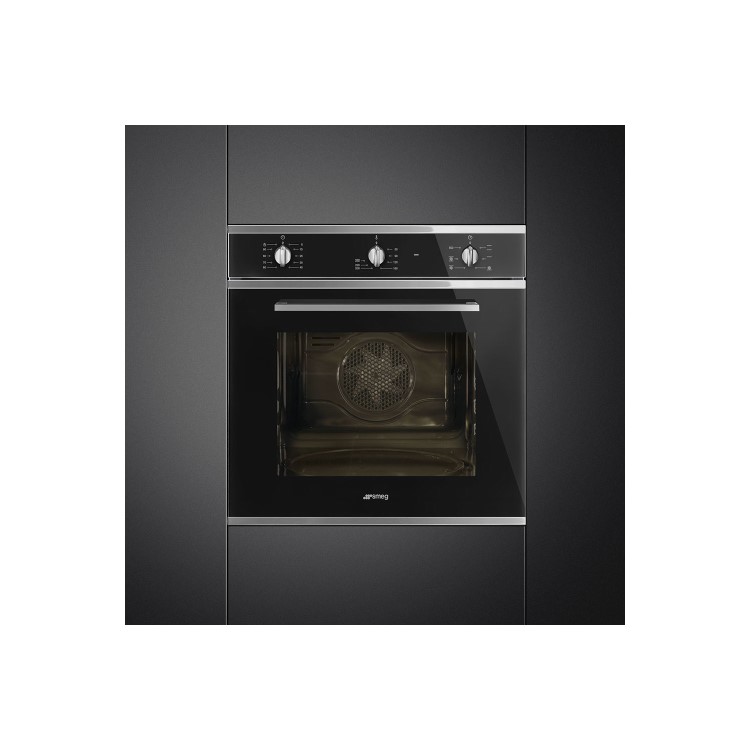 Refurbished Smeg Cucina SF64M3VN Multifuction 60cm Single Built In Electric Oven Black