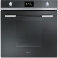 Smeg SFP125NE 60cm Linea Black Glass Pyrolytic Multifunction Single Oven A-Plus with Soft Close Door