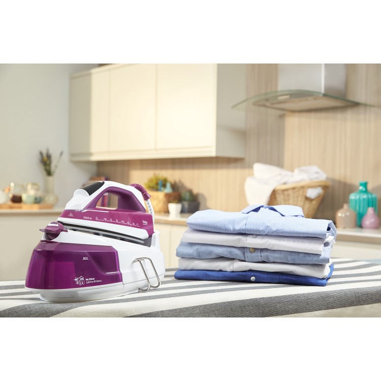 Beko SGA7126P SteamXtra SmartStation Steam Generator Iron - White & Blue