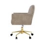 Beige Fabric Swivel Office Chair - Shai 