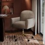 Beige Fabric Swivel Office Chair - Shai 
