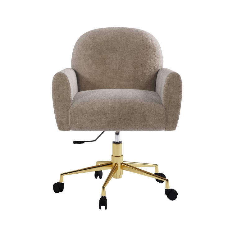 Beige Fabric Swivel Office Chair - Shai 