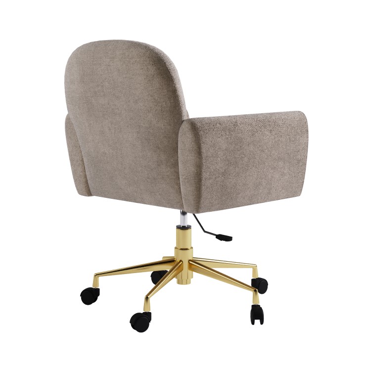 Beige Fabric Swivel Office Chair - Shai 