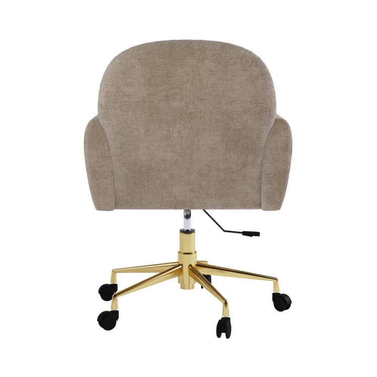 Beige Fabric Swivel Office Chair - Shai 