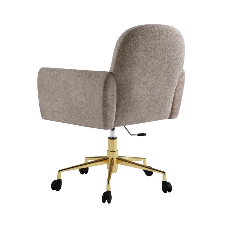 Beige Fabric Swivel Office Chair - Shai 