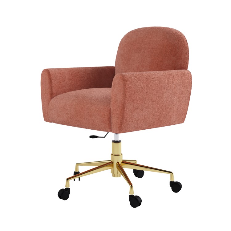 Dusty Pink Fabric Swivel Office Chair - Shai 