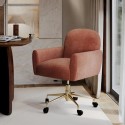 SHA002 Dusty Pink Fabric Swivel Office Chair - Shai 