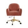 Dusty Pink Fabric Swivel Office Chair - Shai 