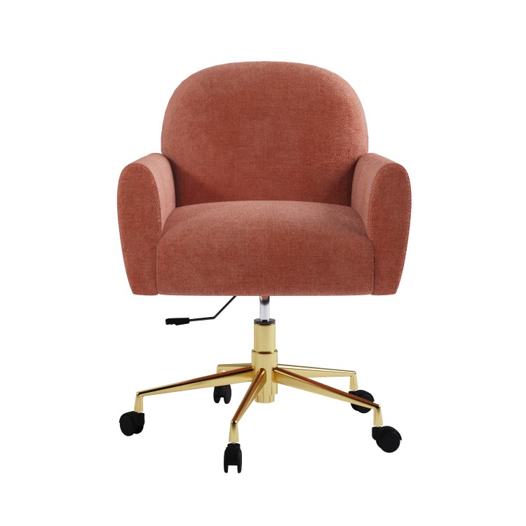 Dusty Pink Fabric Swivel Office Chair - Shai 