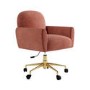 Dusty Pink Fabric Swivel Office Chair - Shai 