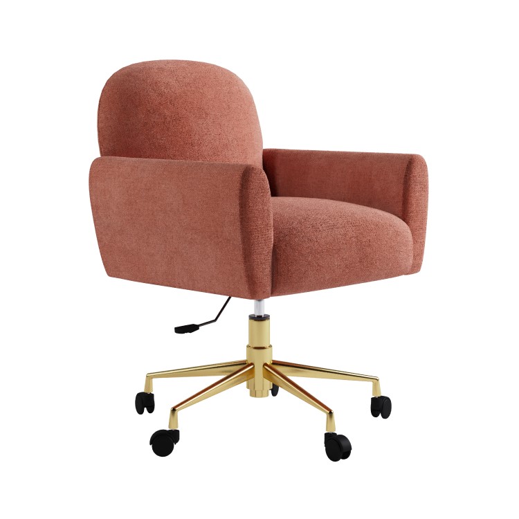 Dusty Pink Fabric Swivel Office Chair - Shai 
