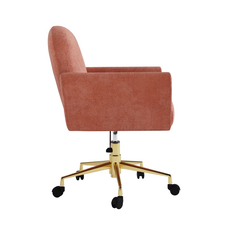 Dusty Pink Fabric Swivel Office Chair - Shai 