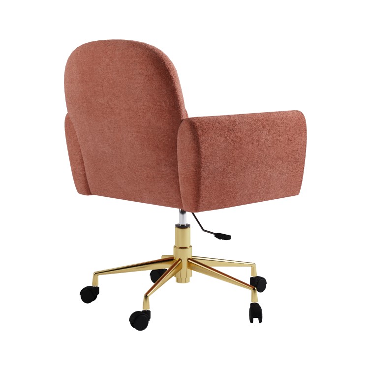 Dusty Pink Fabric Swivel Office Chair - Shai 