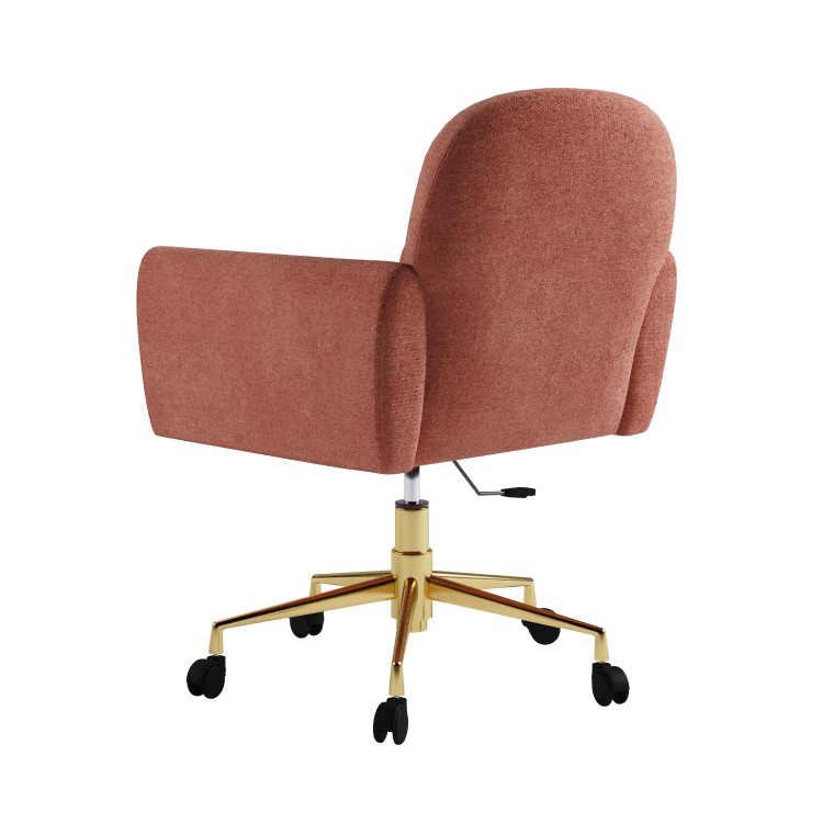 Dusty Pink Fabric Swivel Office Chair - Shai 
